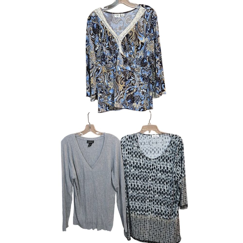 Women's 2X 18W 20W Tops Shirts Blouses Sweaters Wholesale Bulk Lot of 3 2XL XXL